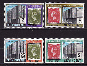 Сент-Винсент, 1971, 110 лет почтовой марке, 4 марки